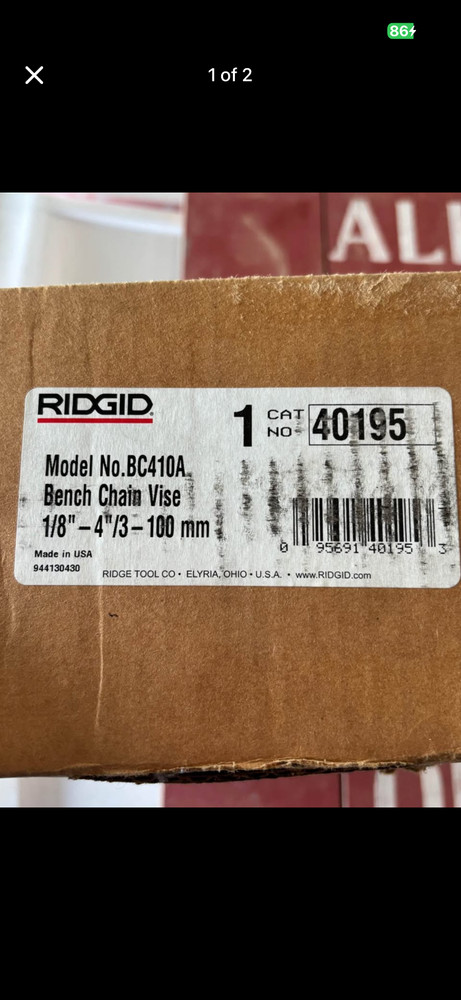 rigid bc410a bench chain vice