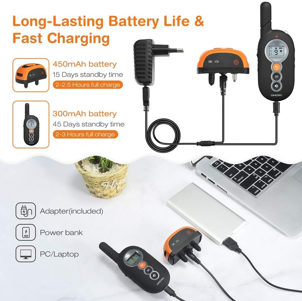 PREMIUM Dog Training Bark Collar w Remote 3 Training Modes Beep Shock Vibration