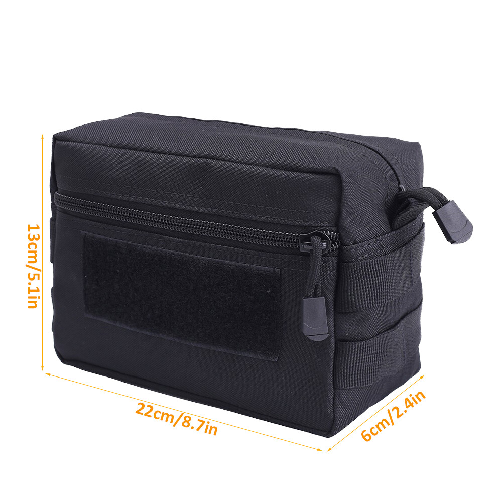 2pcs Tactical MOLLE Admin Pouch EDC Multi-Purpose Utility Tools Waist Bag Black
