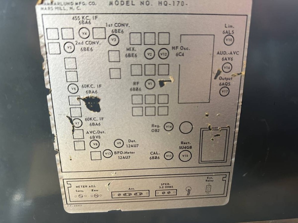 Hammerlund HQ-170 Ham Radio – Powers Up