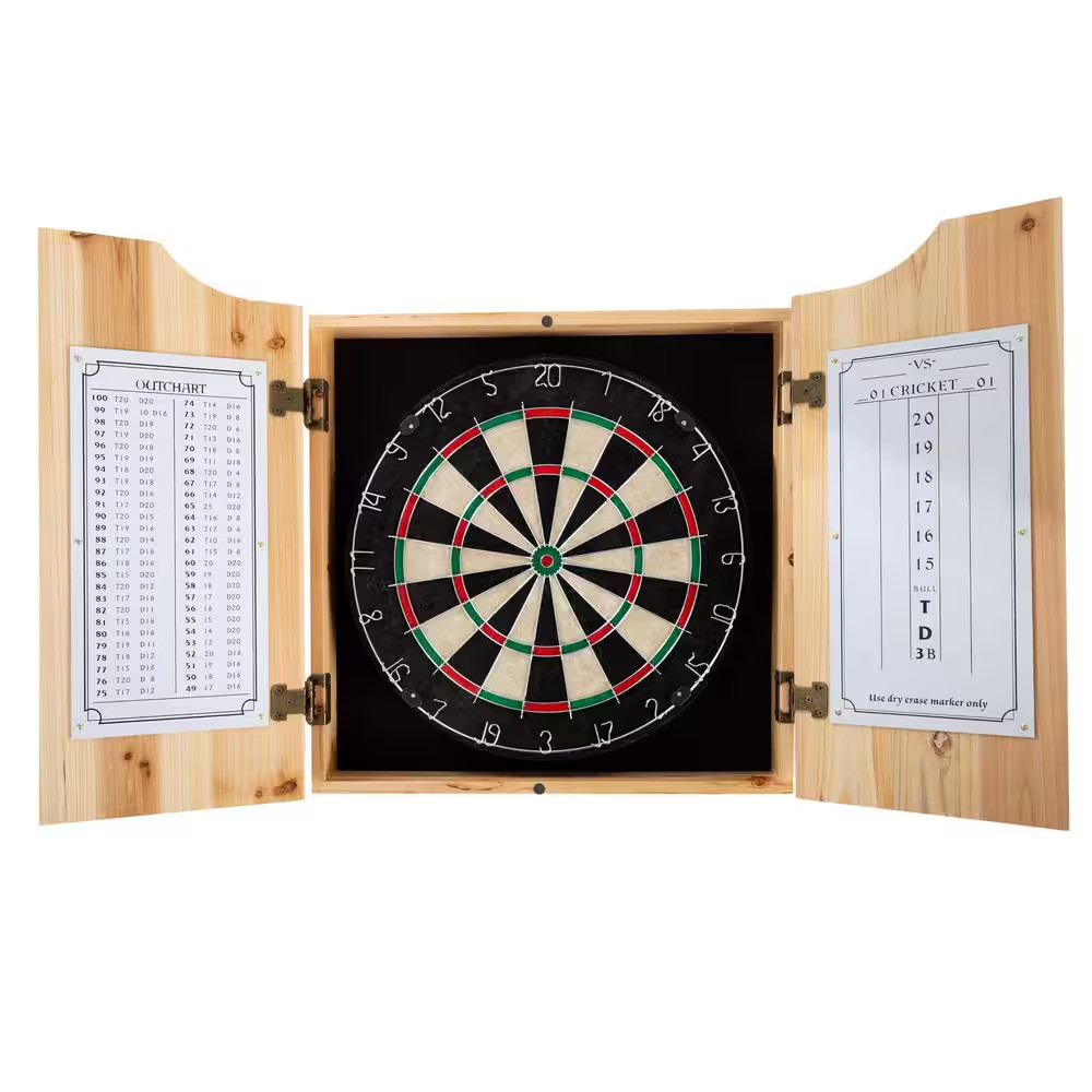 Dart Board Cabinet Set, Pine