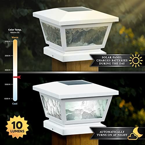 Fairmont Solar Post Cap, FS100W, White - High Performance, Energy Efficient,