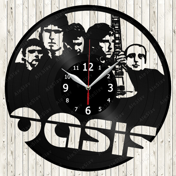 Oasis Vinyl Record Wall Clock Decor Handmade 2050