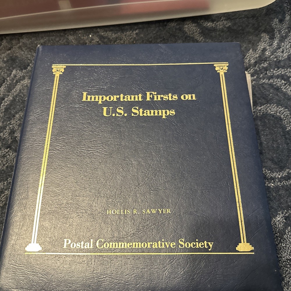 Stamp Album "IMPORTANT FIRSTS ON US STAMPS" by Postal Commem Society, 25 pages