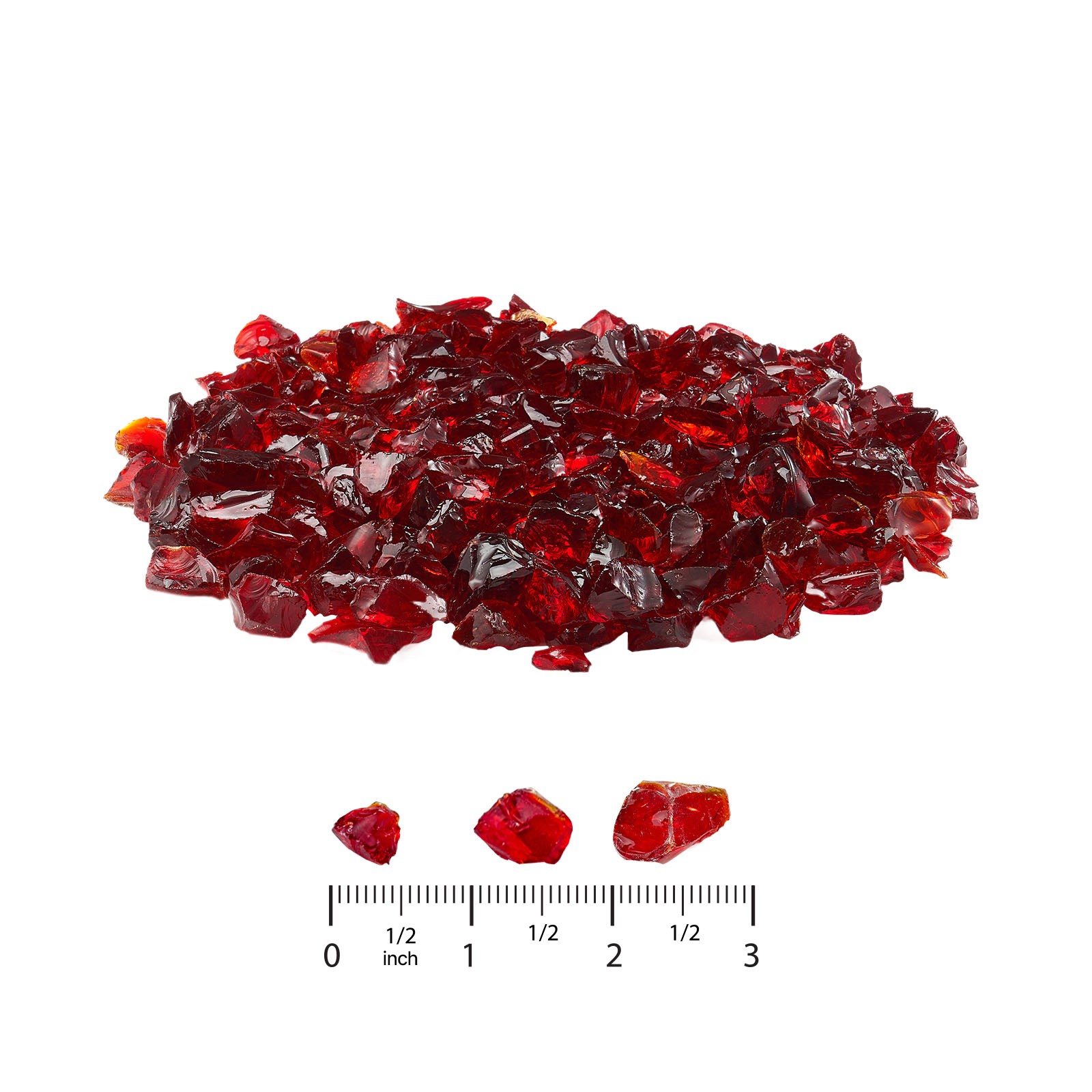 Uimoso 10 lbs Red Fire Glass 3/4-Inch for Fire Pits and Fireplace Tables