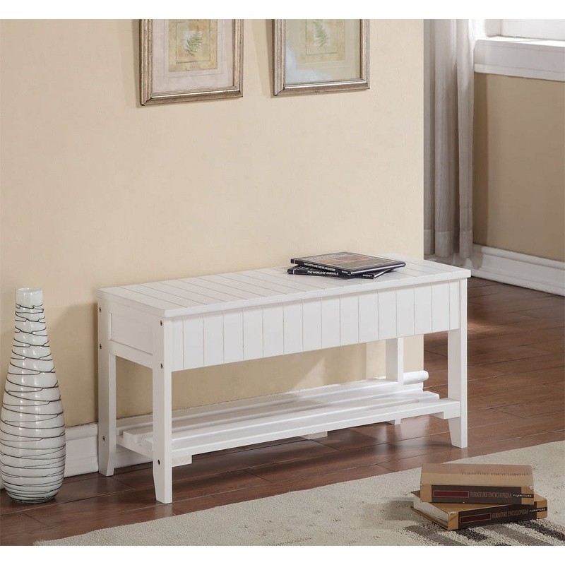 Solid Wood Shoe Bench Storage Easy Assembly Strong Construction Durable Unit New