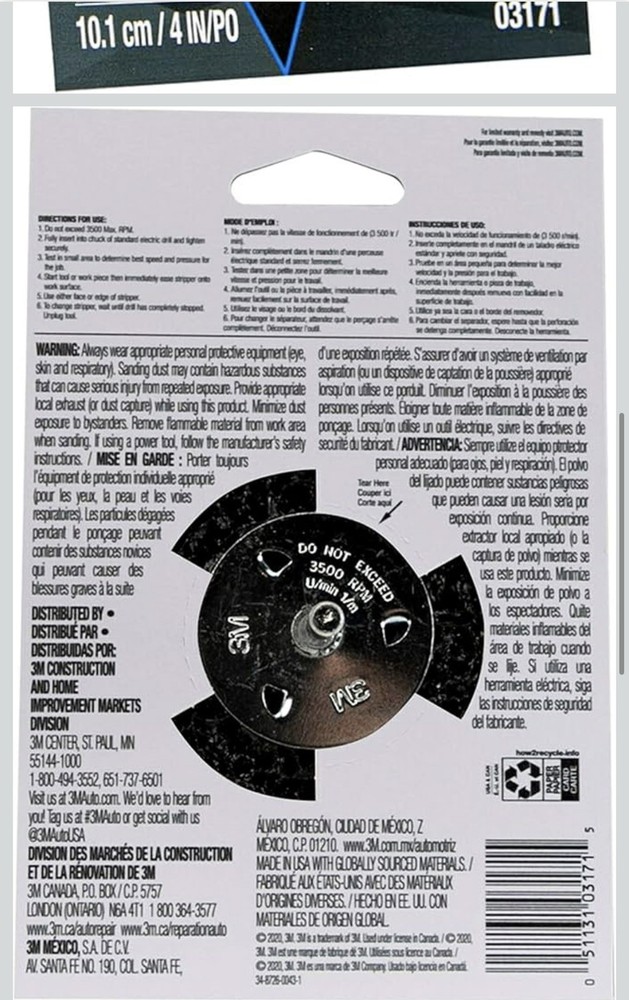 3M 4" Paint and Rust Stripper (3171) 2pc