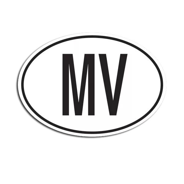 MV Maldives Country Code Oval Sticker