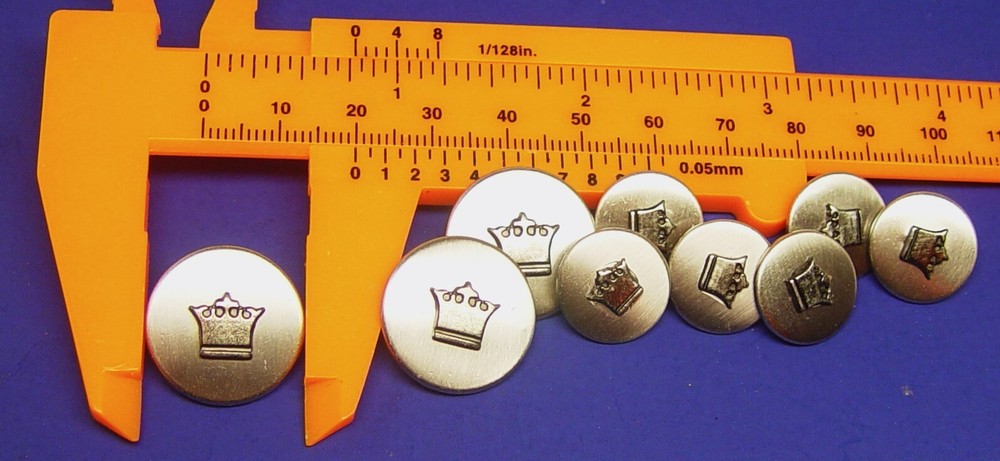 LOUIS PHILIPPE Replacement Buttons 9 Silver tone solid Metal Buttons Good Cond.