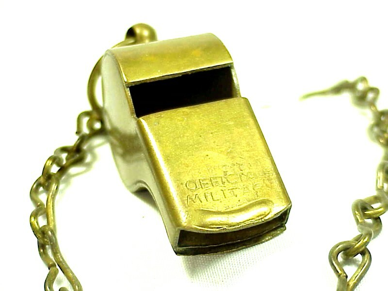 W.W. II - BRASS WHISTLE - Marked Official Military