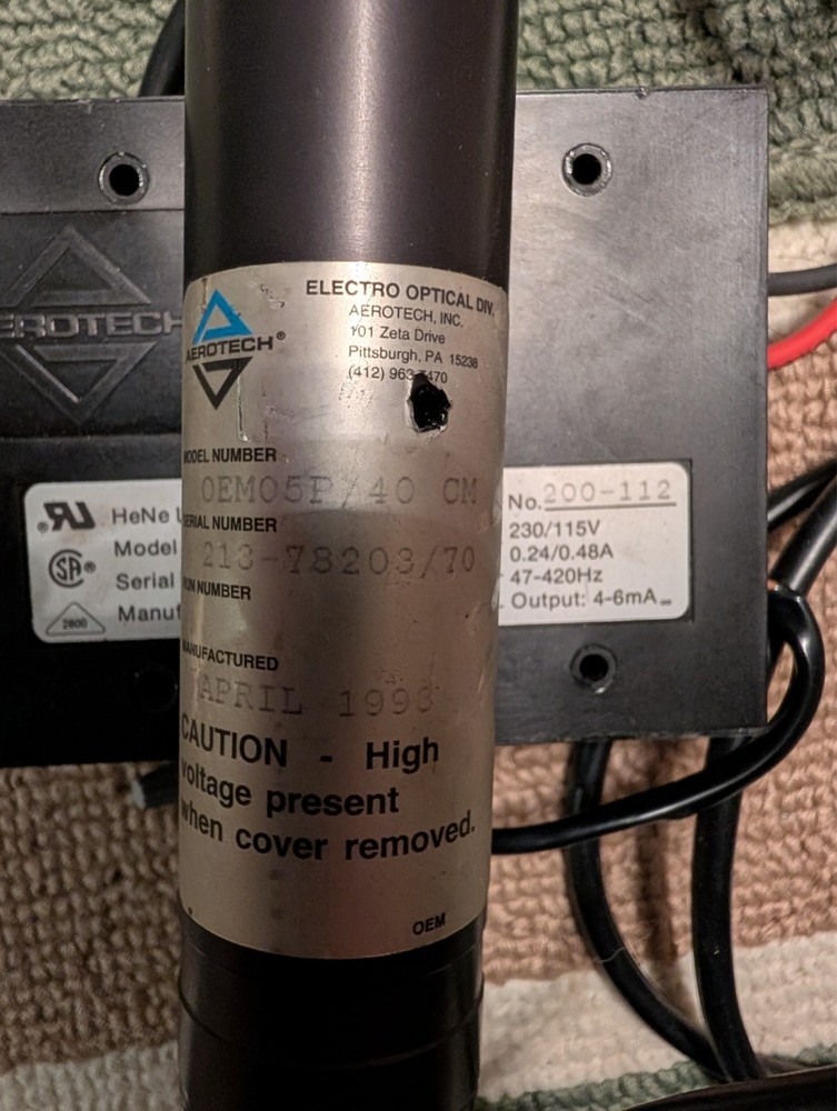 Aero Tech HeNe Laser Power Supply & Electronics Optical model OEM05P/40