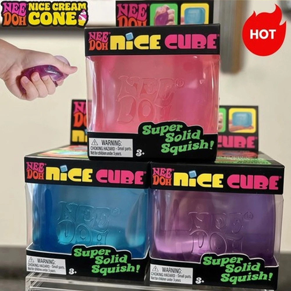 NeeDoh Nice Cube Sensory Squeeze Toy with Super Solid Squish - 2.25" Cube US