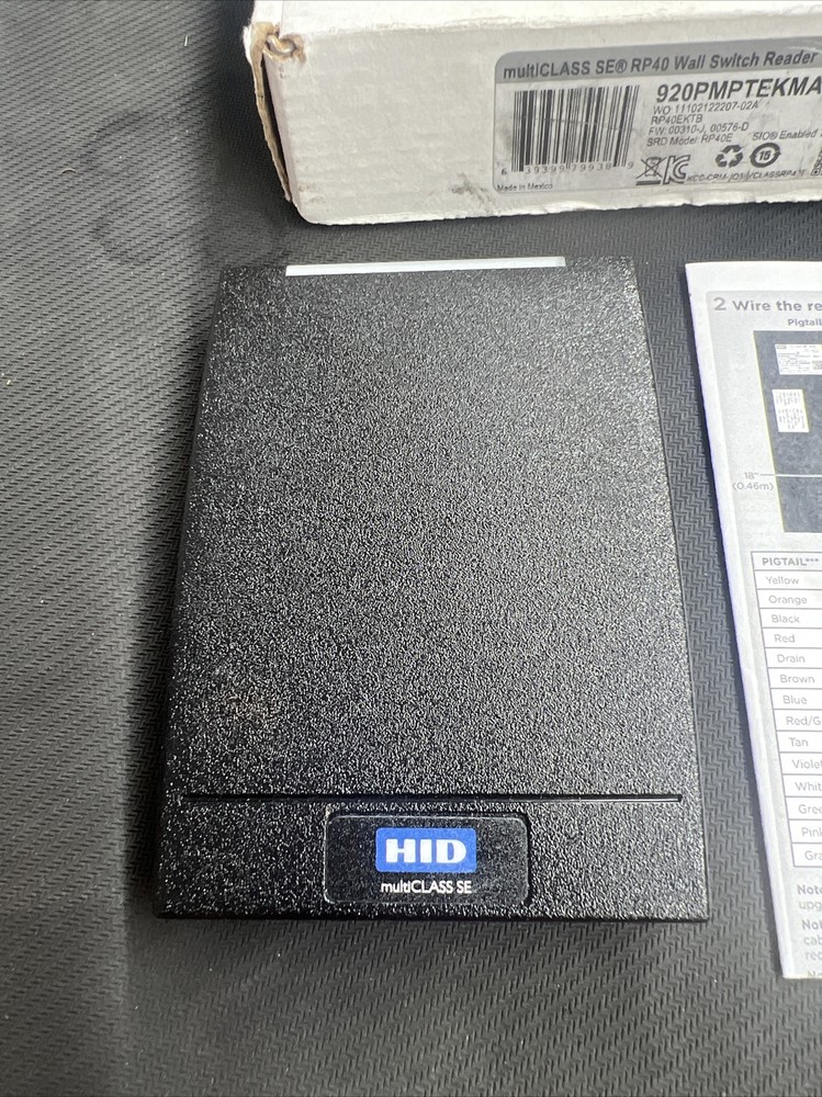 HID 920MPTEKMA0GA multiCLASS RP40EKTB Wall Switch Reader - Black