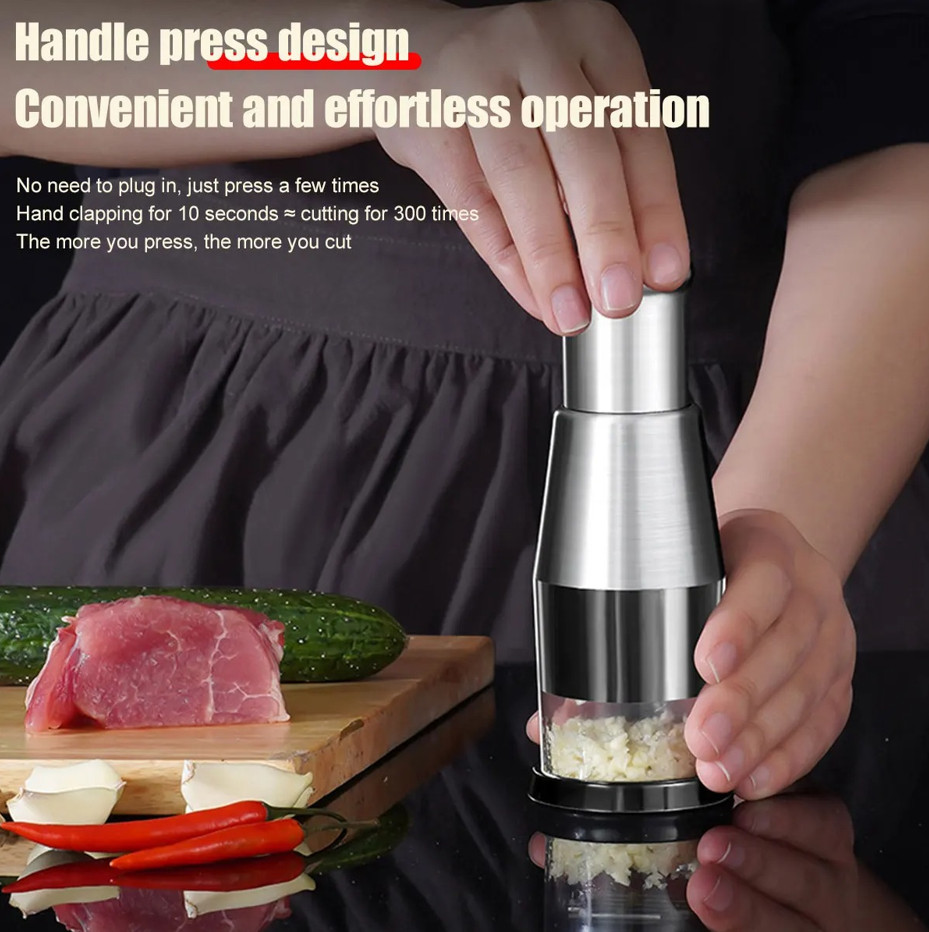 1 pc Manual Garlic Chopper Handheld Crusher Slicer Kitchen Vegetable Tool