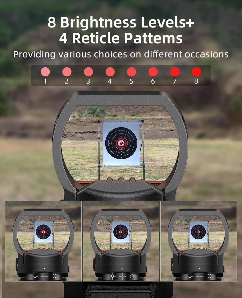 EZshoot Rechargeable Red/Green Dot Reflex Sight, Red Optic Scope,
