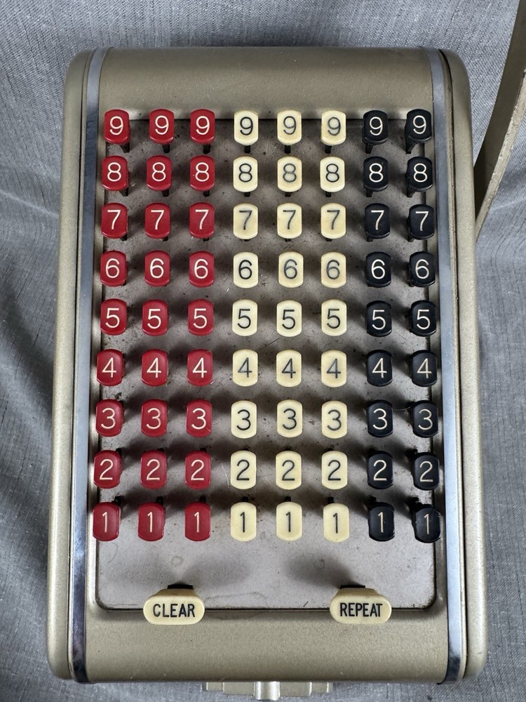 Vintage Paymaster Series 700 Mechanical Adding Machine w/ Cover Display Untested