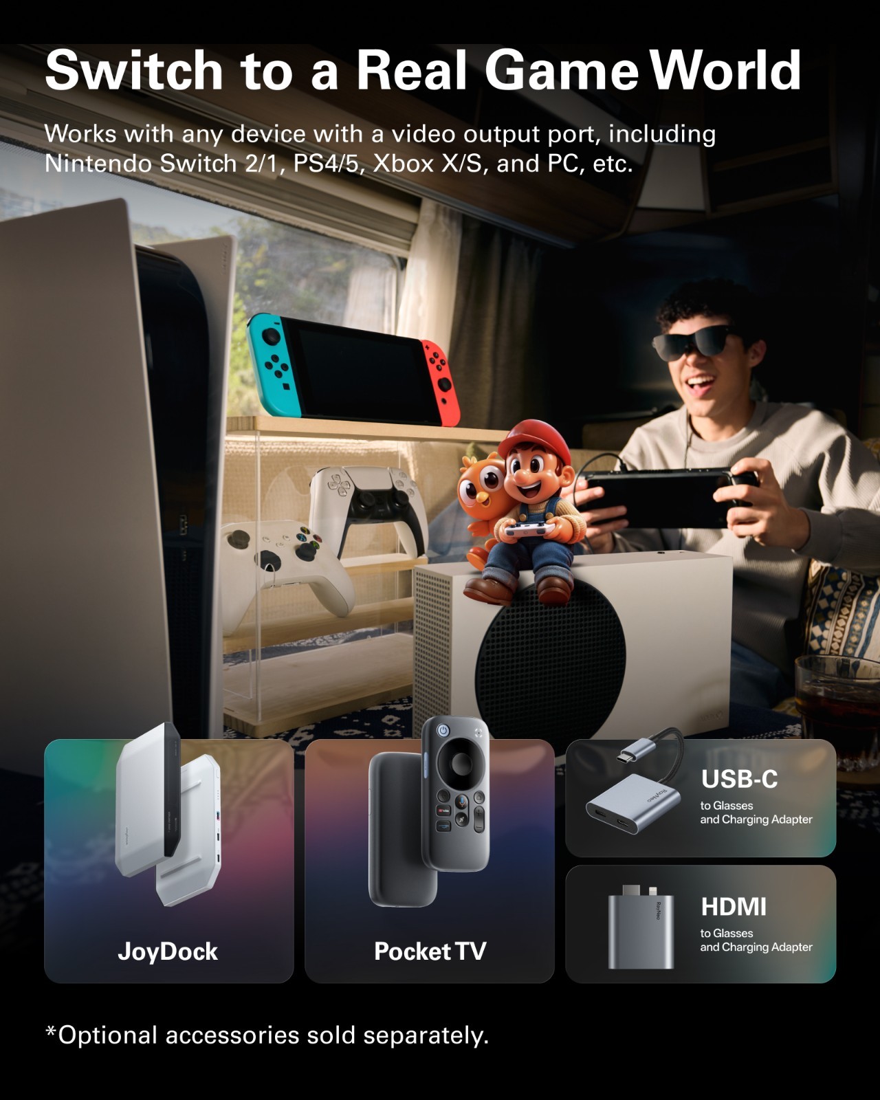 RayNeo Air 3s Pro AR/XR Glasses -201'' 1200 Nits 120Hz HueView 2.0 Video Display