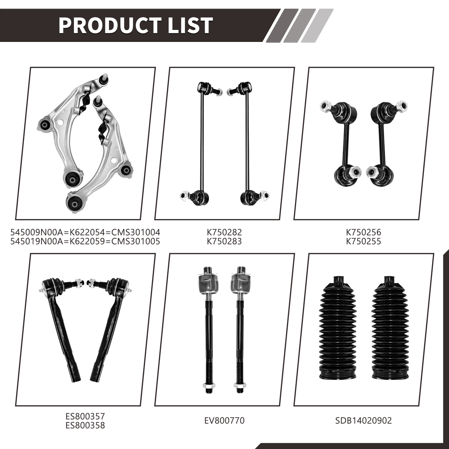 Front Lower Control Arm Tie Rod Sway Bar 12pc Kit For Nissan Maxima 2009-2014