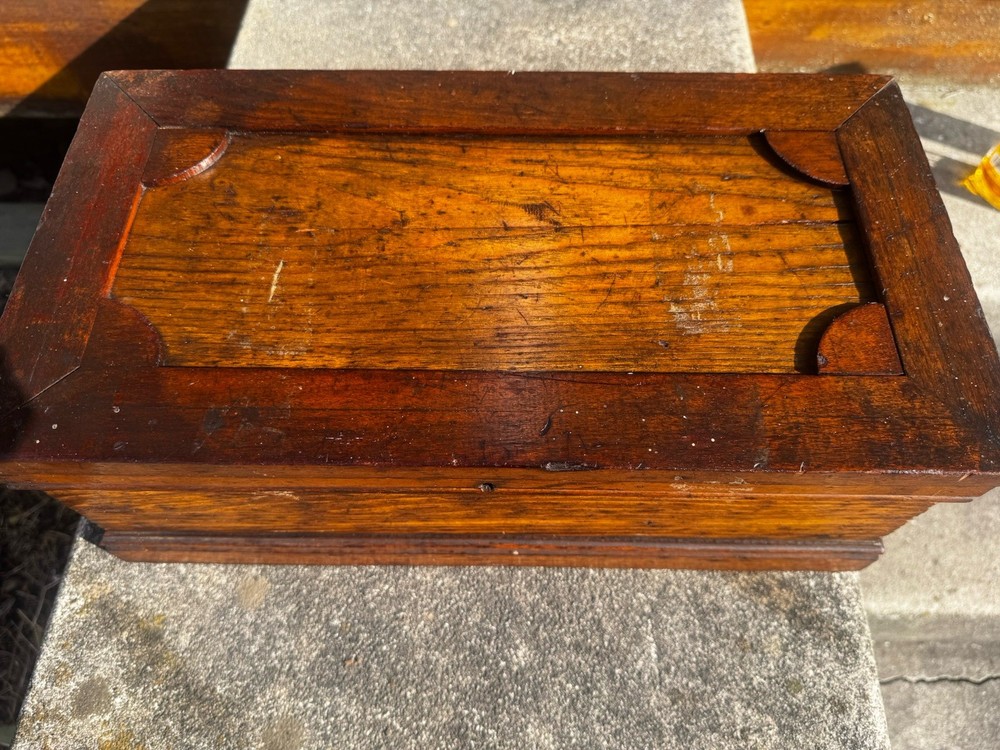 Vintage Wood Tool Chest No.21 w/ Chisels Gouges Mallet Set Rustic Carpenter Kit