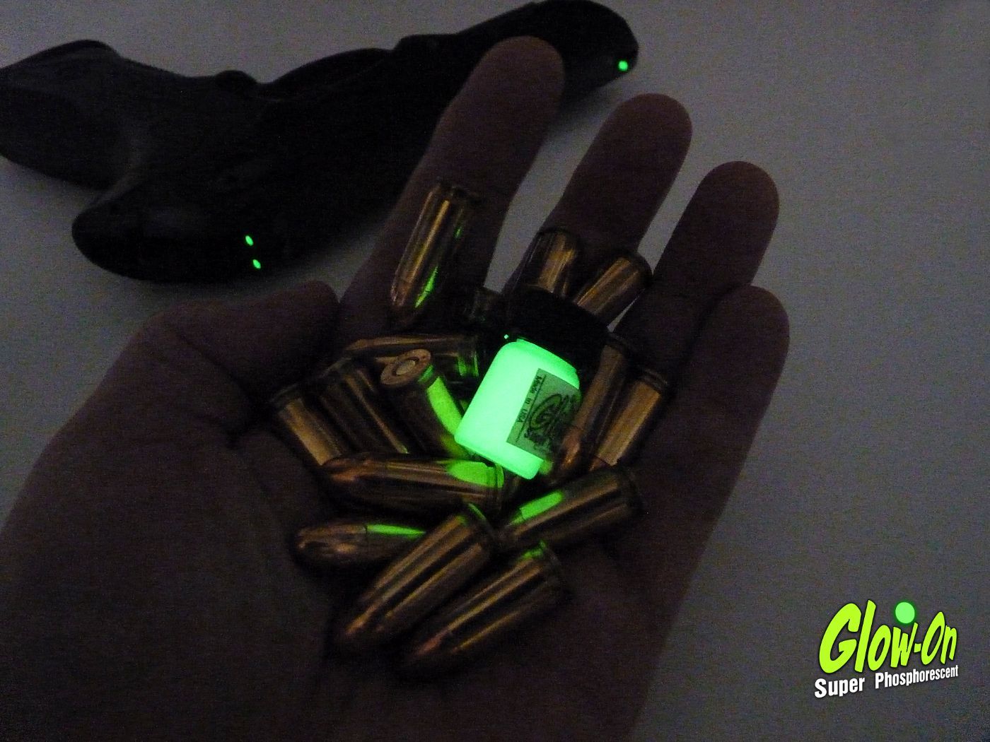 Glow-On GREEN Glow Paint For Gun Sights, Fishing Lures 2.3 ml vial, Bright!