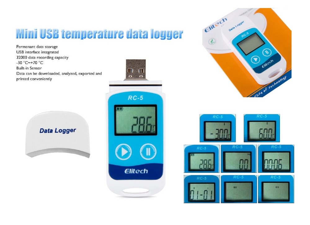 Elitech R54 USB Temperature Data logger Datalogger Temp Recorder Internal Sensor
