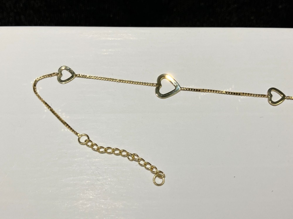 Gold Ajustable Heart Anklet