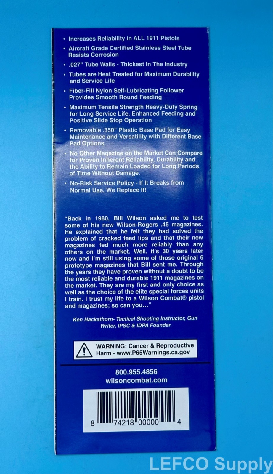 Wilson Combat 1911 Magazine 47D Mag 8 Round Full-Size Stainless Clip 45 ACP NEW