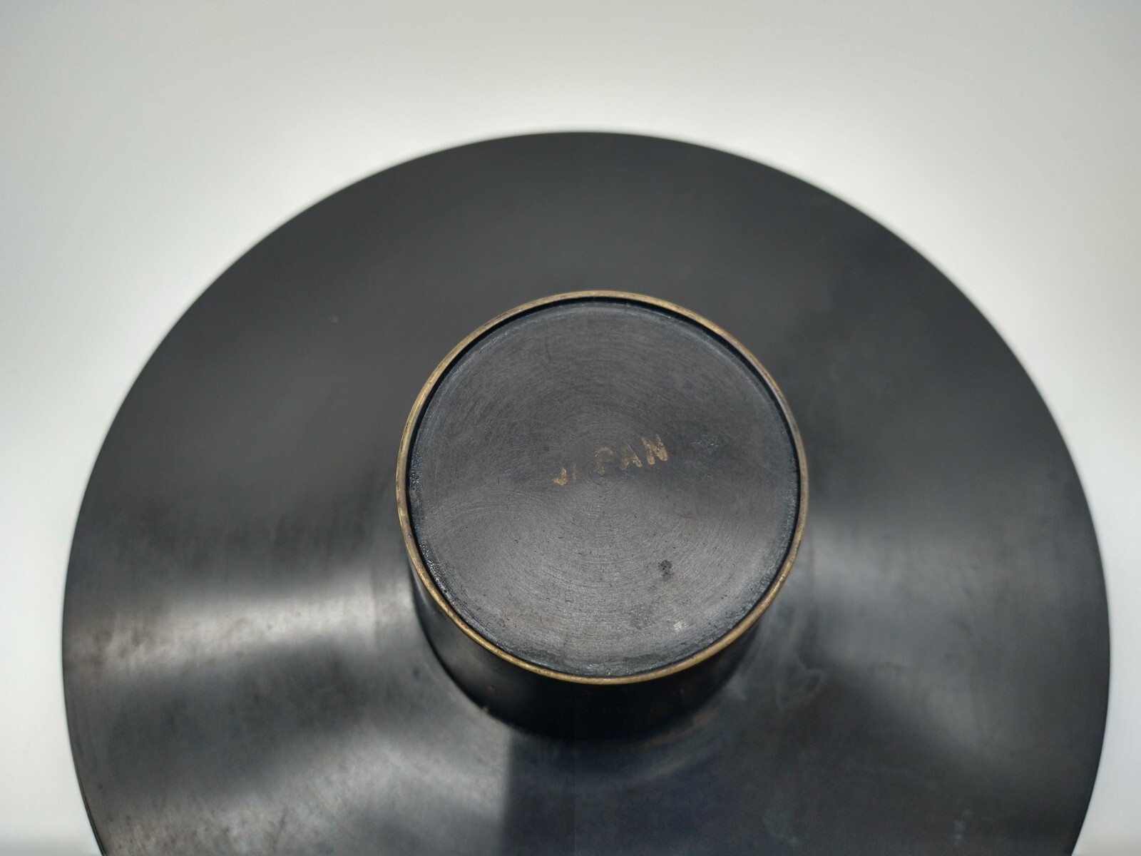 Antique Japanese Bronze Usabata Flower Arranging Vessel, Black