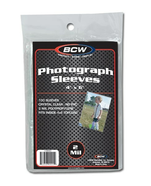 Pack of 100 BCW 4x6 Photo 2 mil Soft Poly Sleeves protectors 4 x 6 sheets covers