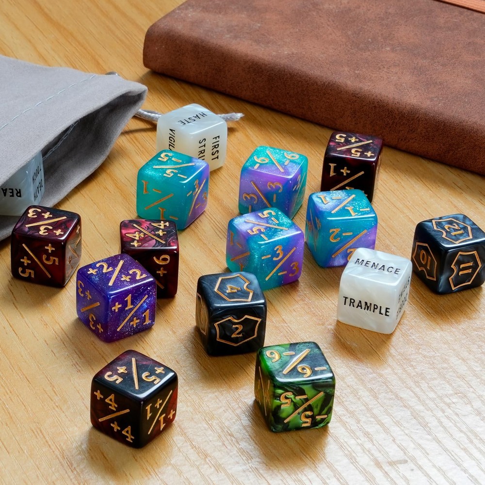 60 PCS MTG Dice Counters Keyword Counters Life Counter 1/+1 counters Commande...