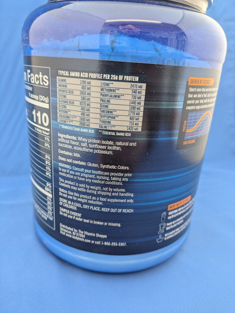 Bodytech Whey Protein Isolate 24 Oz. 1.5 Lbs. Exp August 2027