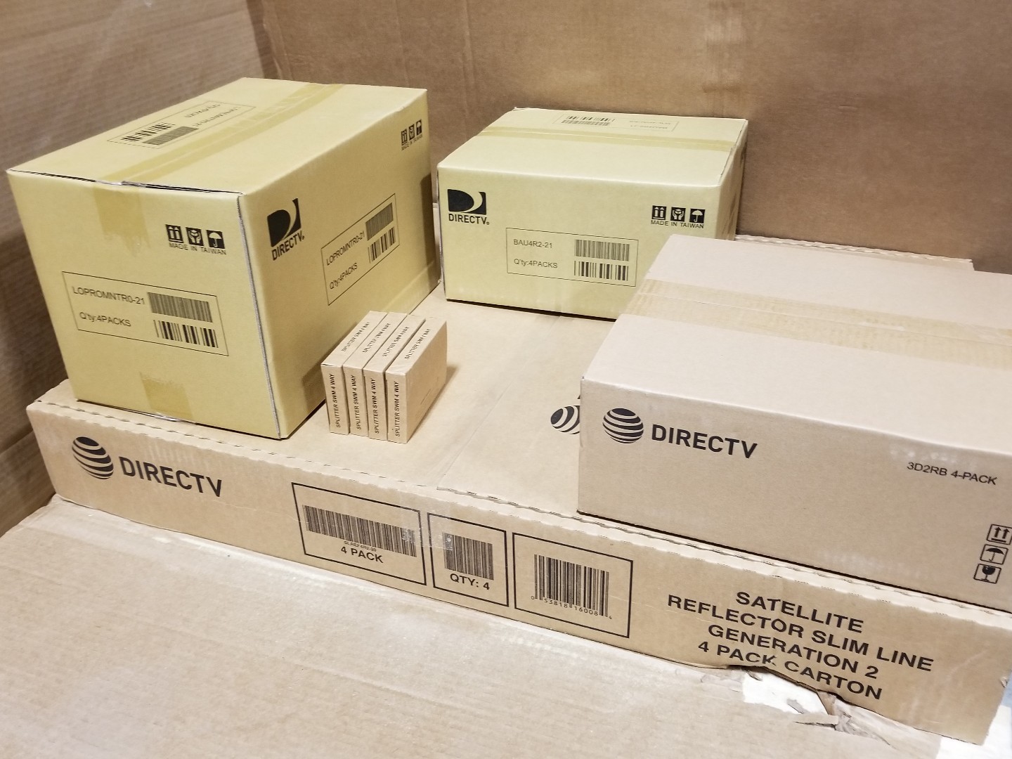 DIRECTV SLIMLINE DISH HD INCLUDES 4K REV3 LNBS (LOT OF 4) FREE SHIPPING KA KU