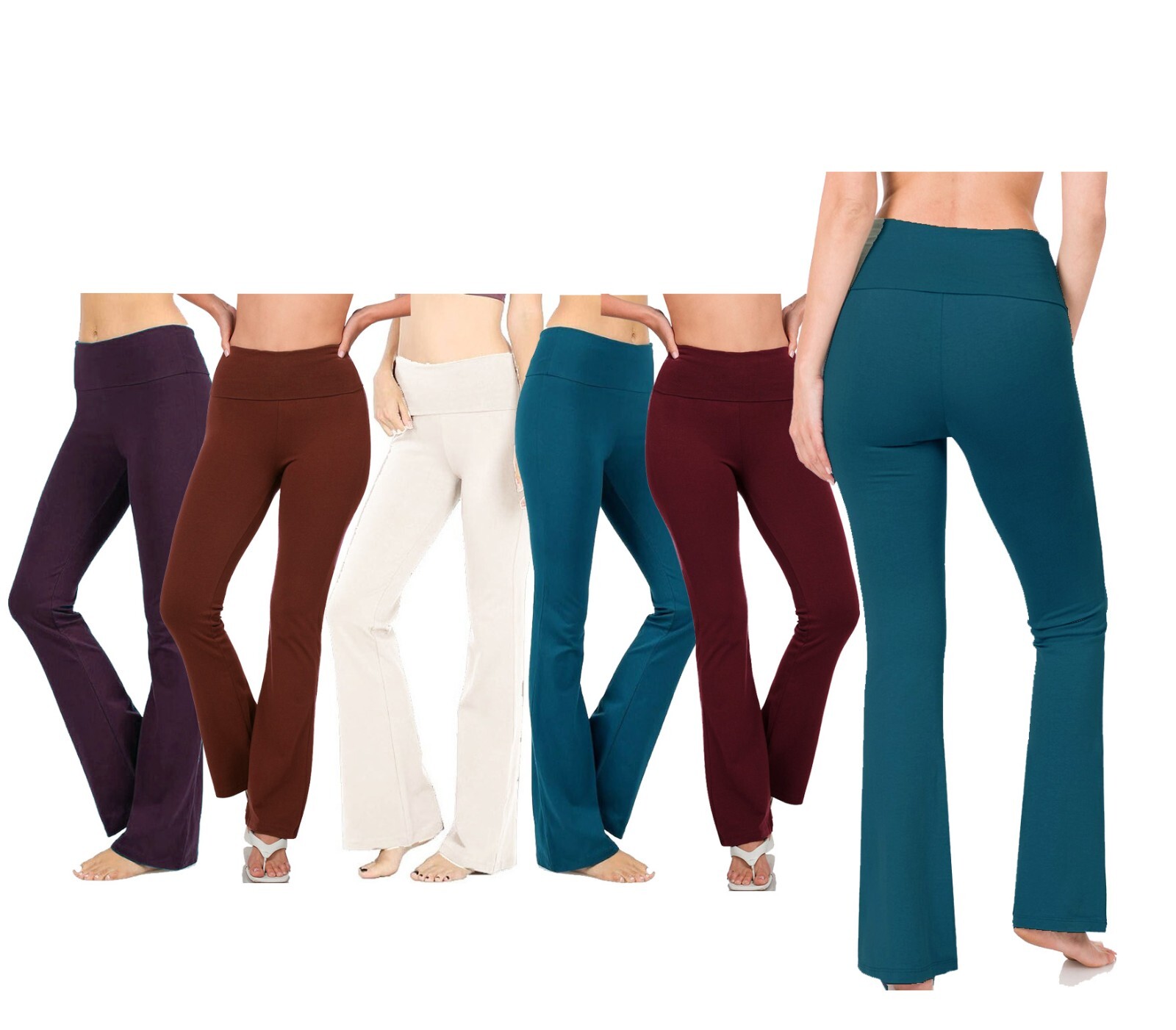 (Zenana Outfitters) Plus Size Premium Cotton Fold Over YOGA Pants