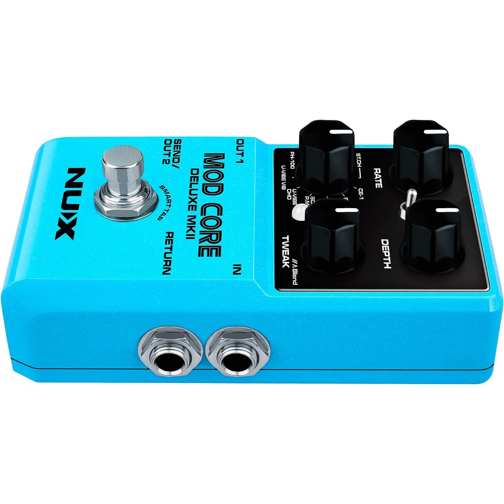 NUX Mod Core Deluxe MKII Modulation Guitar Effects Pedal with 2 Free Patch Cable