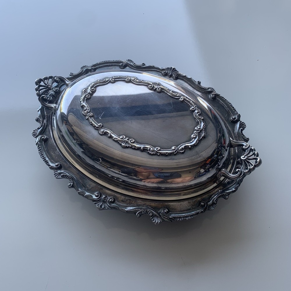 Vintage Towle Silverplate Hollowware Double Vegetable Bowl