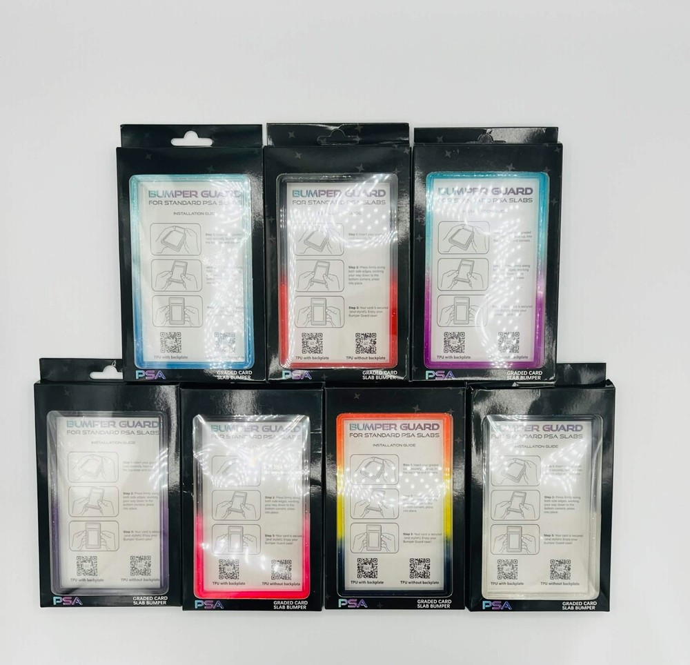 PSA Gradient Graded Card Slab Bumper Guard Protectors - 7 Unique Colors