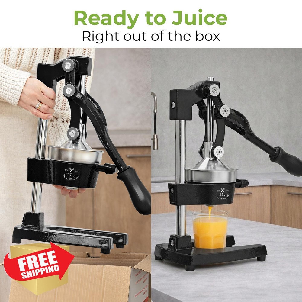 Zulay Kitchen Cast Iron Juicer Manual Citrus Squeezer