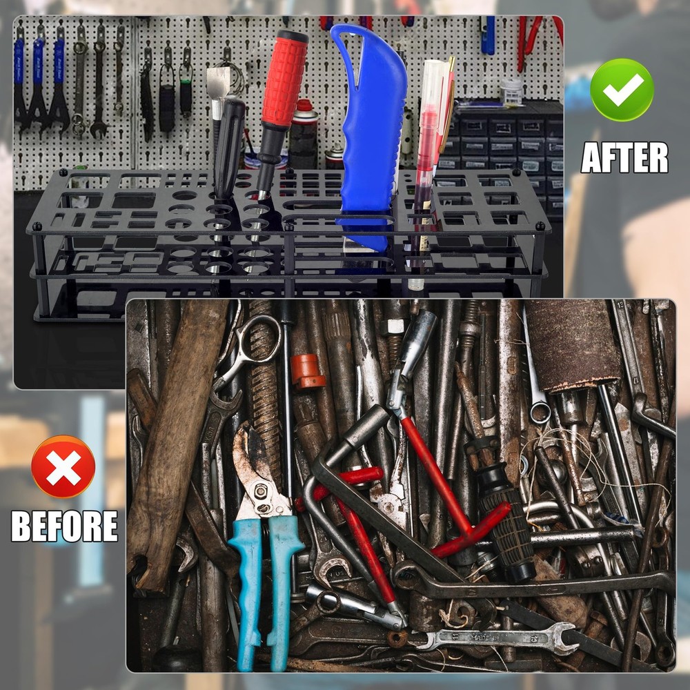 Screwdriver Storage Rack 63-Holes Acrylic Tool Stand Multi-Function Screwdriv...