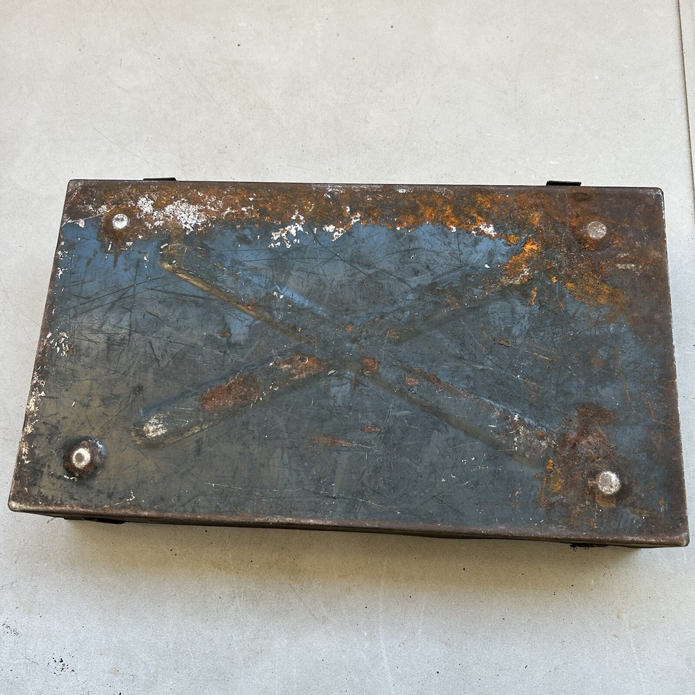 Vintage TOYOTA MOTOR Tool Box Toolbox Case Storage Lockable Old Logo