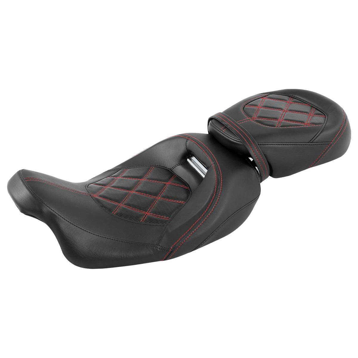 Two-Up Driver Passenger Seat Low-Profile Fit For Harley Touring Road Glide 09-23