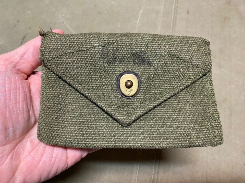 ORIGINAL WWII US ARMY M1942 FIRST AID CARRY BELT POUCH-OD#7