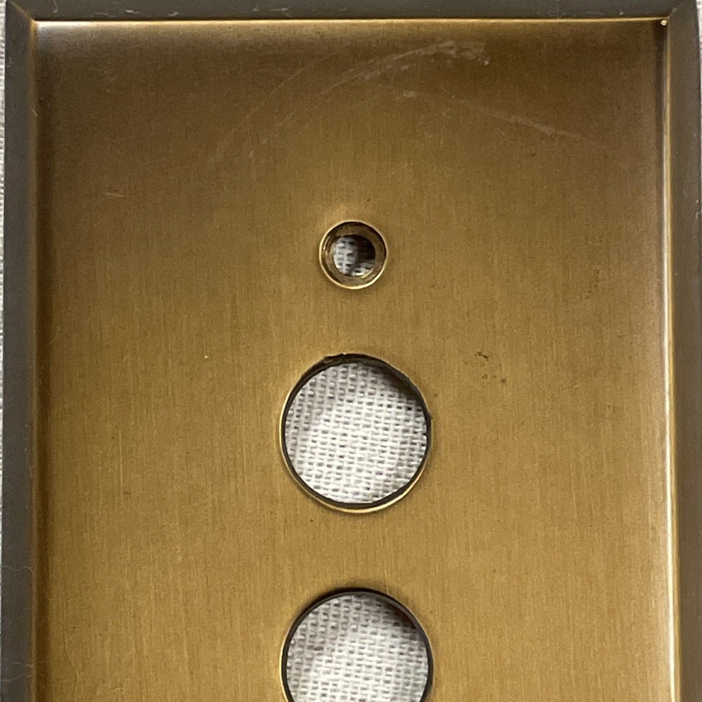Push Button Single Light Switch Cover Plate Solid Heavy Brass Vintage 4.5 x 2.75