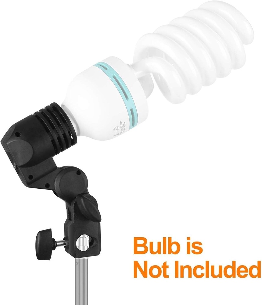 Compact Light Bulb Stand with Umbrella Support for Pro Studio Lighting - 2 Pack