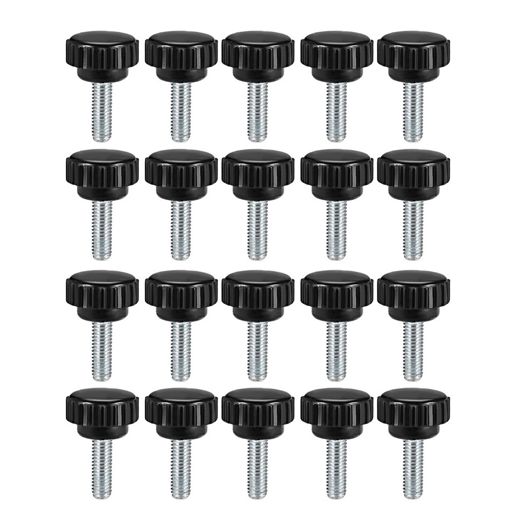 M6 x 15mm Male Thread Knurled Locking Knobs 20pcs