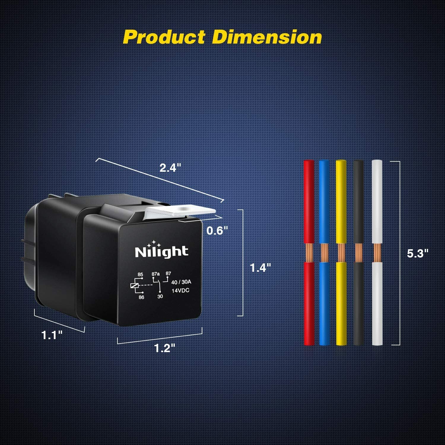 Nilight Auto Waterproof Relay & Harness 40/30 AMP12 AWG Tinned Copper Wires Kit