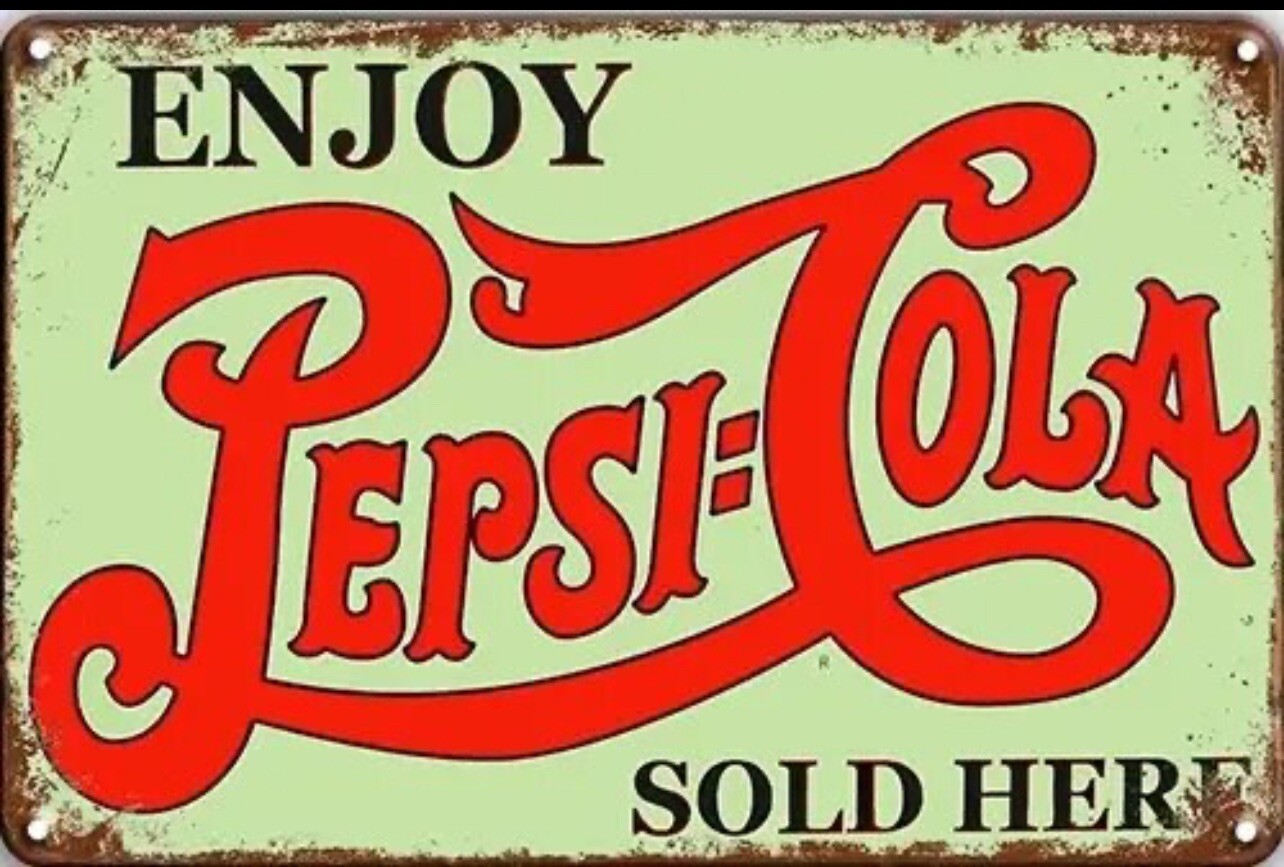 DISTRESSED LOOK ENJOY PEPSI COLA SOLD HERE TIN SIGN 8"X12" RETRO SODA POP
