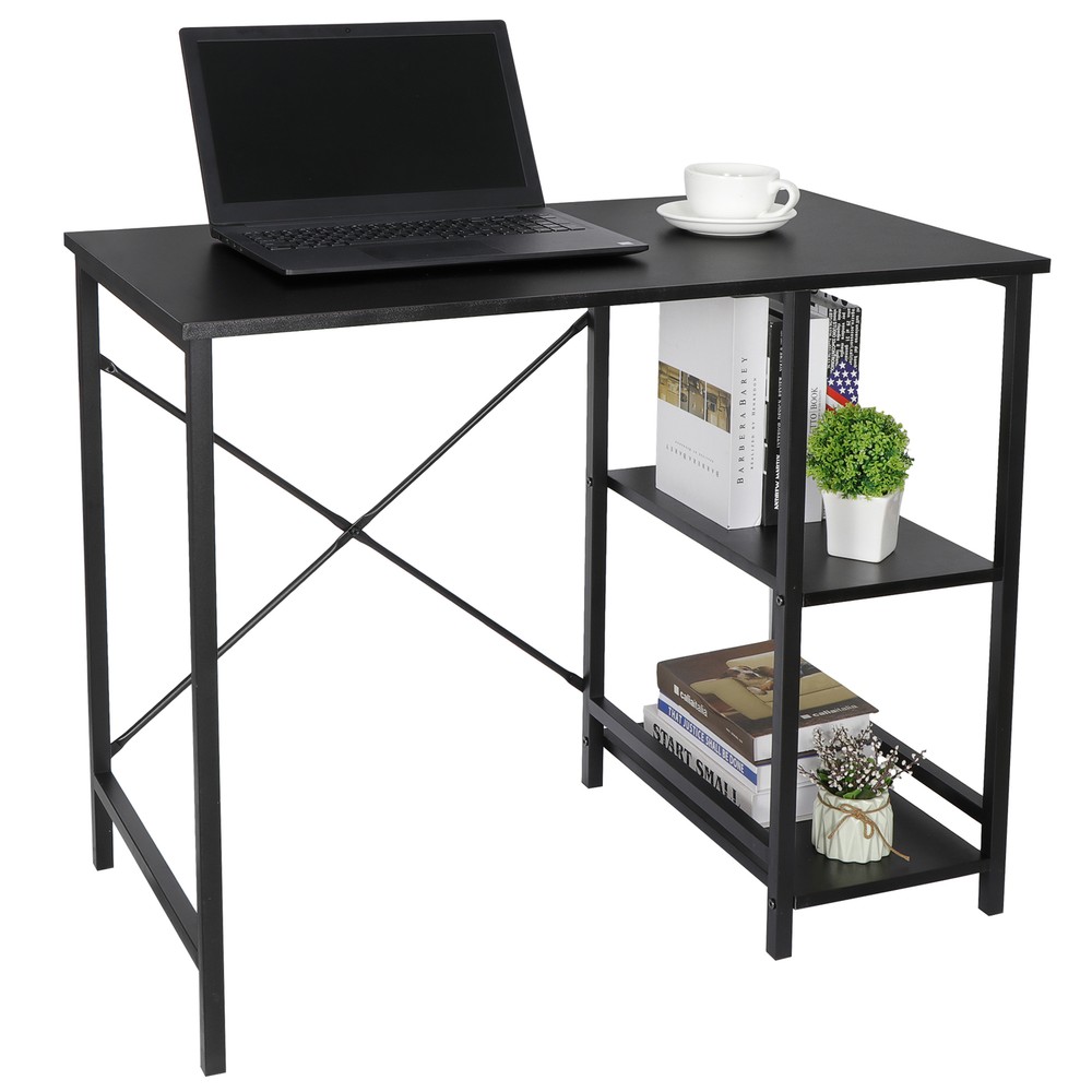 36" Computer Desk PC Laptop Table Workstation Study Office With 2 Tier Shelves