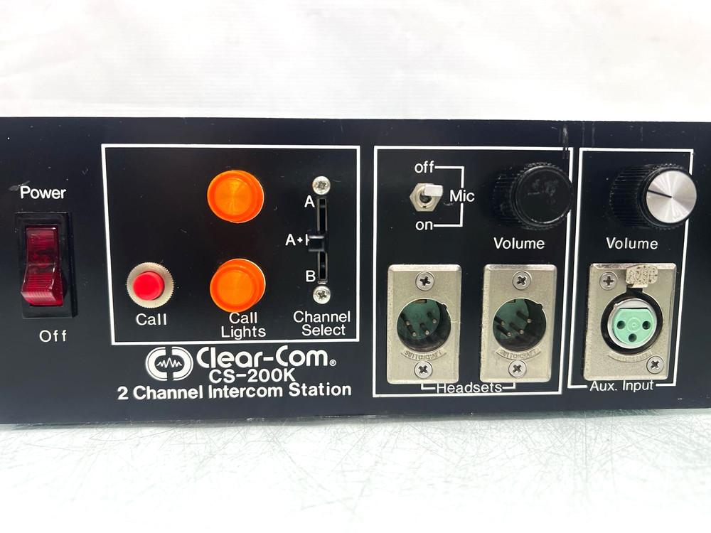 Clear-Com CS-200K 2 Channel Intercom Station Rack Mount 4 Pin XLR