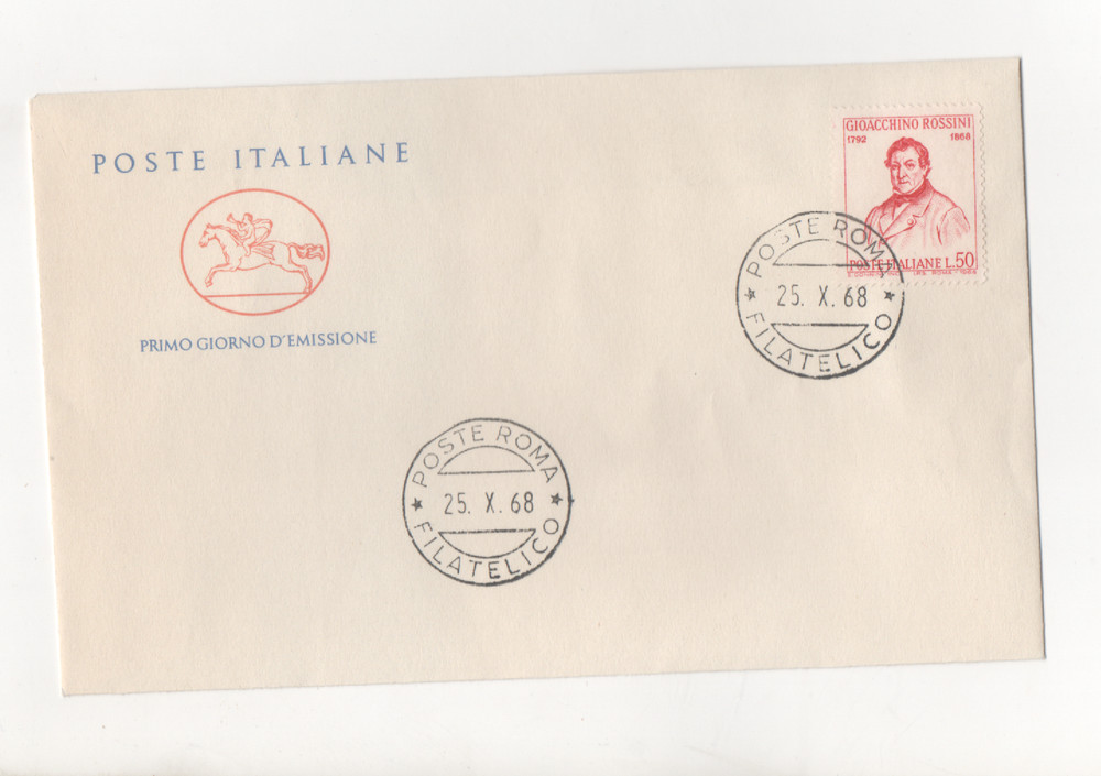REPUBLIC - FDC - 1968 - GIOACCHINO - ROSSINI