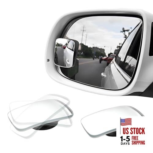 2 PCS Blind Spot Mirrors, Rectangular Shaped Wide Angle Blindspot Mirror with